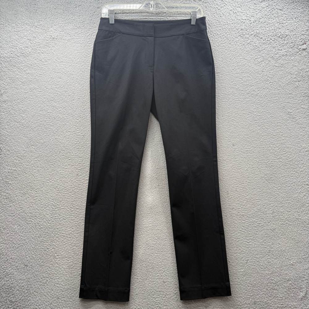 NWT Eileen Fisher Black Straight Trouser Pant Organic Cotton Bistretch Twill PS